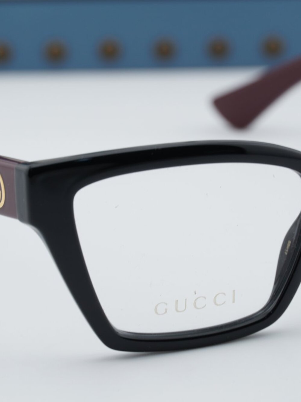 Gucci GG1715O 011 Cat Eye Eyeglasses – Black/Red 55mm - Picture 6 of 11